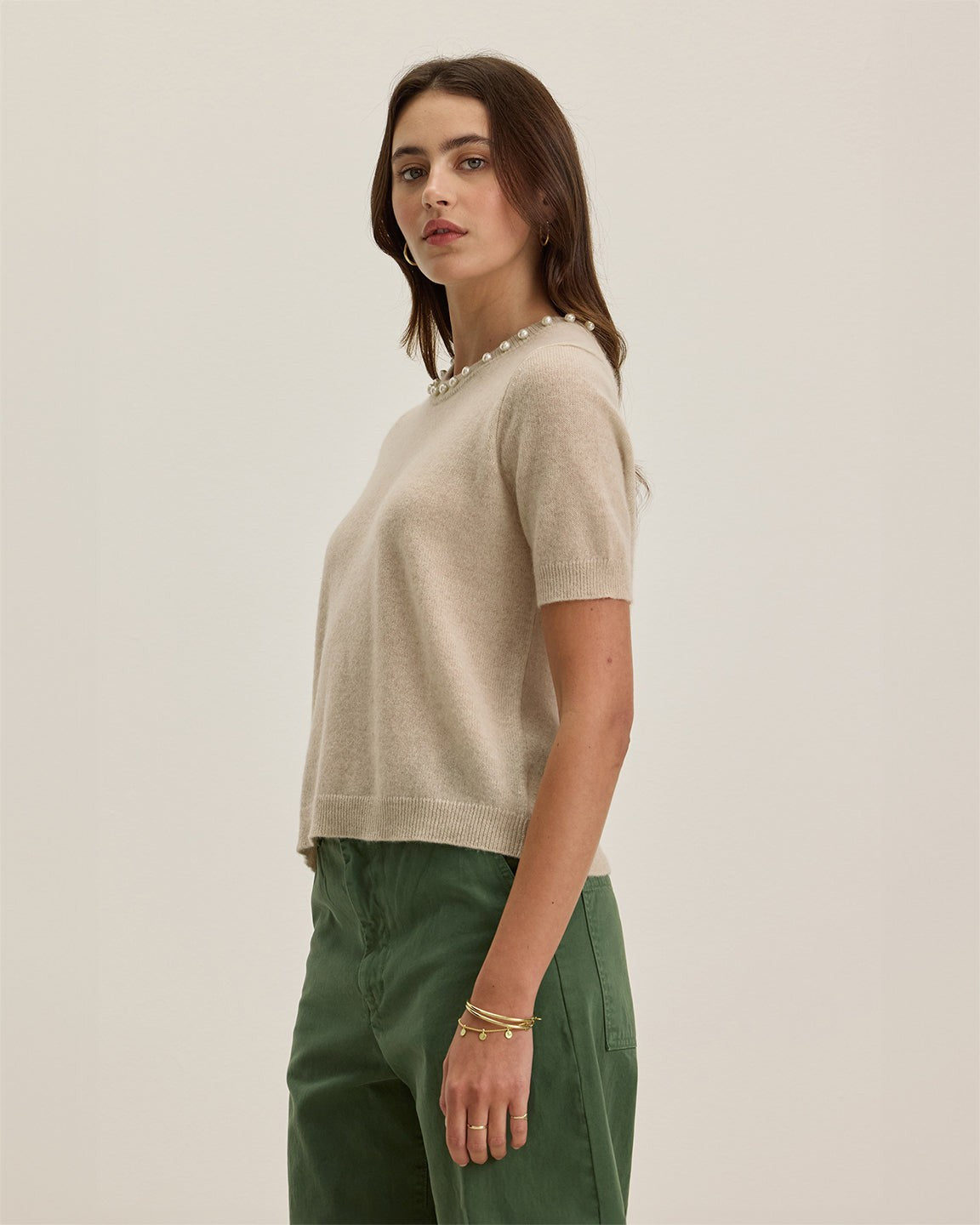 M - Velvet Graham & Spencer Wheat Cashmere NEW Yara Sweater Top 4427SC