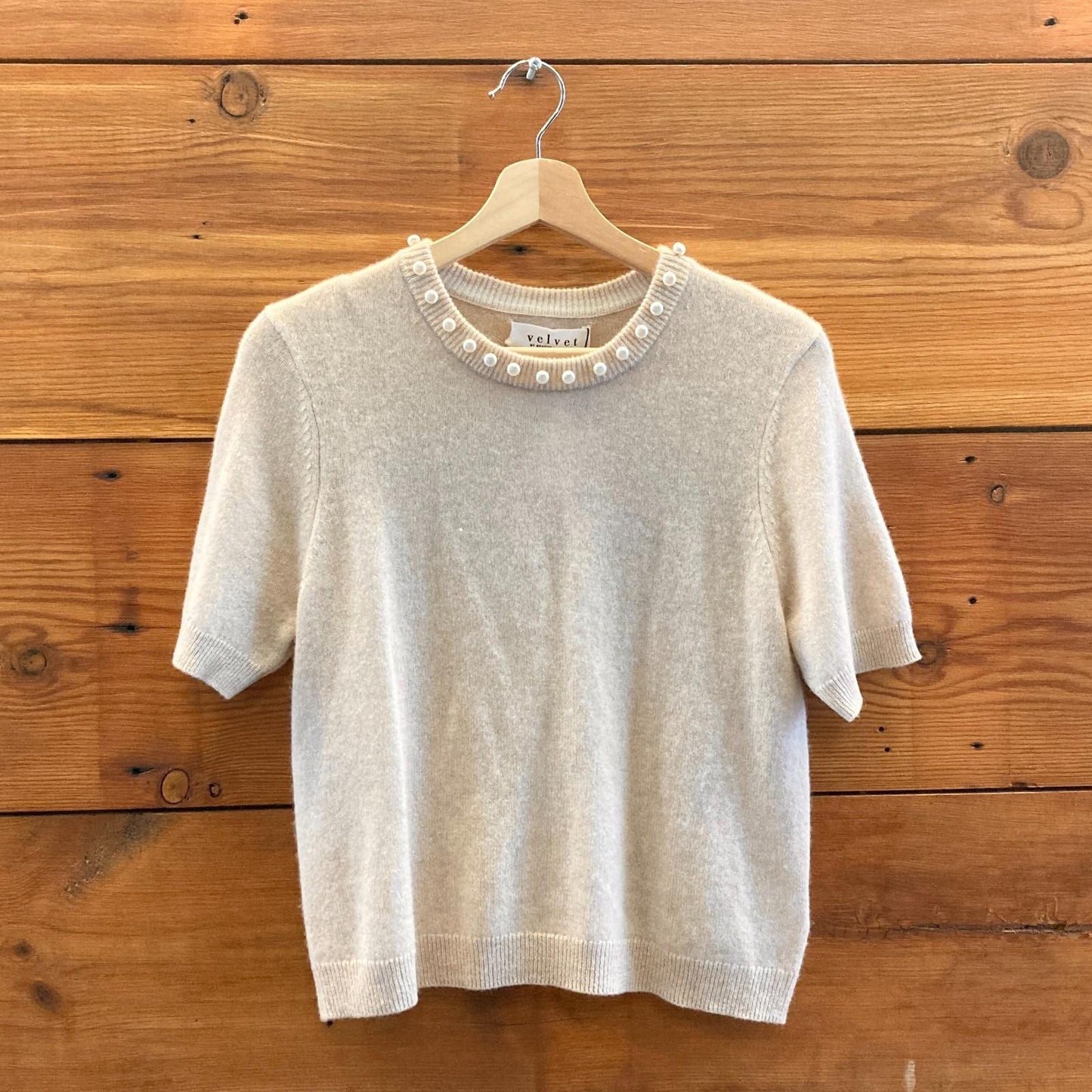 M - Velvet Graham & Spencer Wheat Cashmere NEW Yara Sweater Top 4427SC