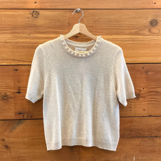 M - Velvet Graham & Spencer Wheat Cashmere NEW Yara Sweater Top 4427SC