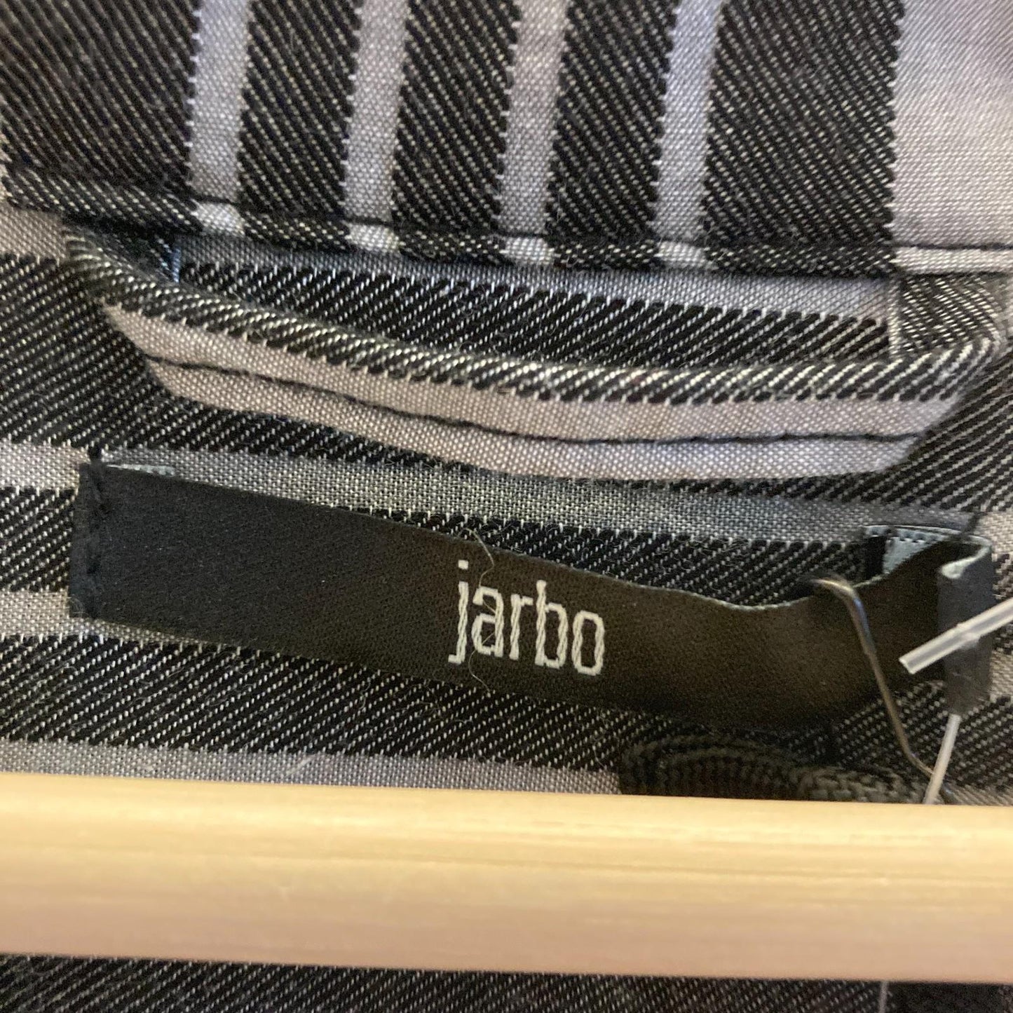 2 / M - Jarbo Black Gray White Striped NEW Belted 1/2 Sleeve Shirt Dress 4427SC