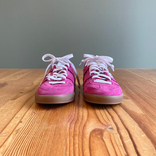 39 / 8.5 - P448 Punch Pink Suede Low Lace Up Monza Sneakers Shoes 4427SC