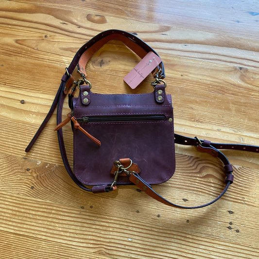 LADYBUQ Dark Purple Leather Crossbody Backpack Convertible Rucksack Bag 0606RO