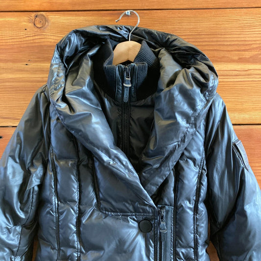 S - Atelier Noir Black Hooded Down Puffer Coat Womens Jacket 1120JM