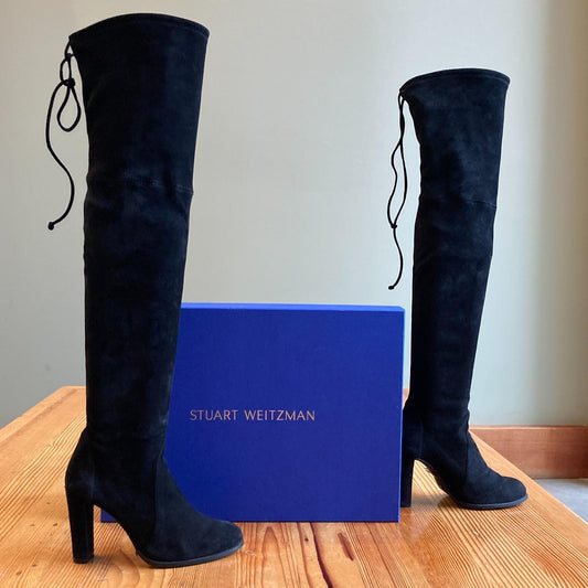 6.5- Stuart Weitzman Black Over the Knee Highland Boots Worn Once w/ Box 1122KP