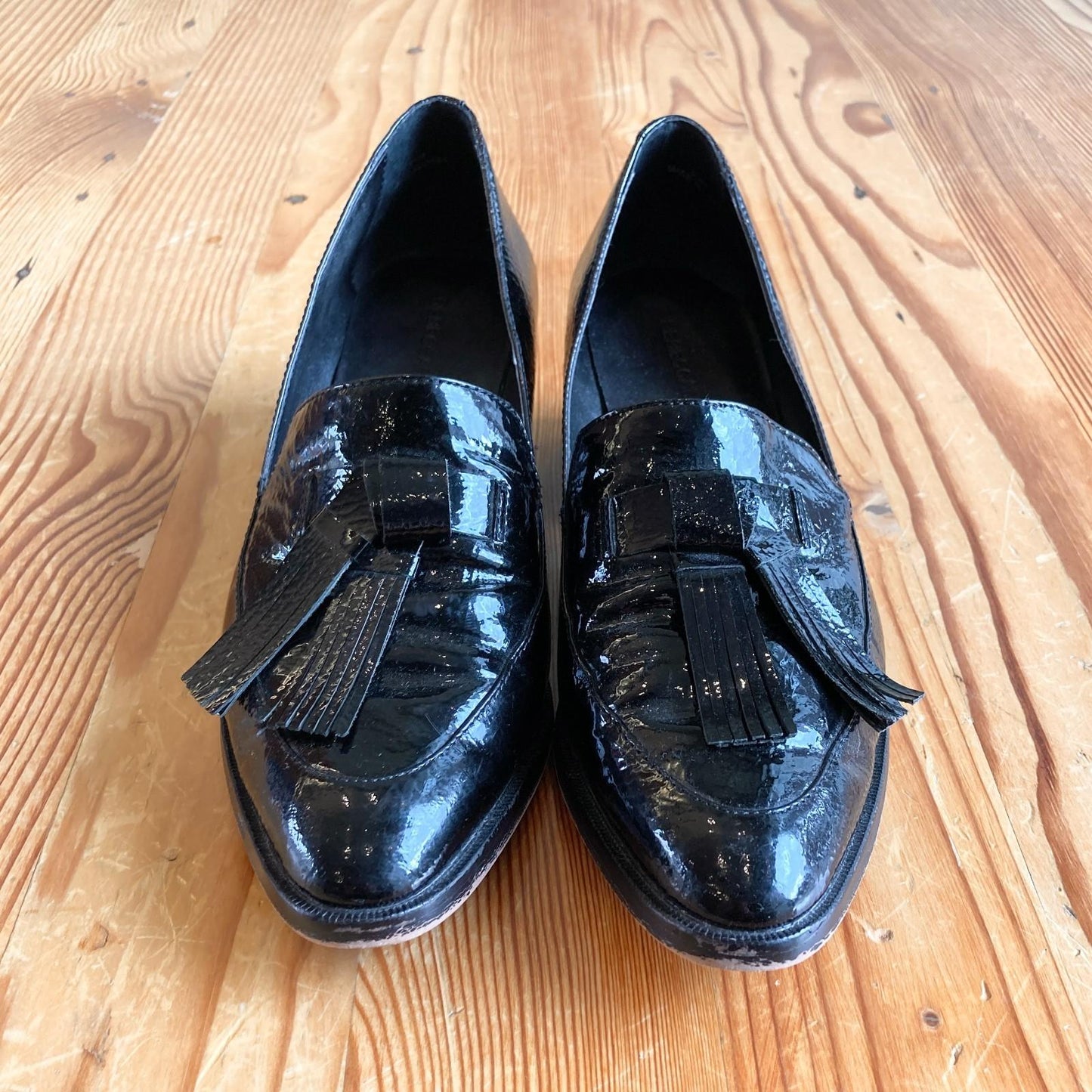 6.5 - Rebecca Minkoff Black Patent Leather Tassel Toe Edie Loafers Shoes 1119CB