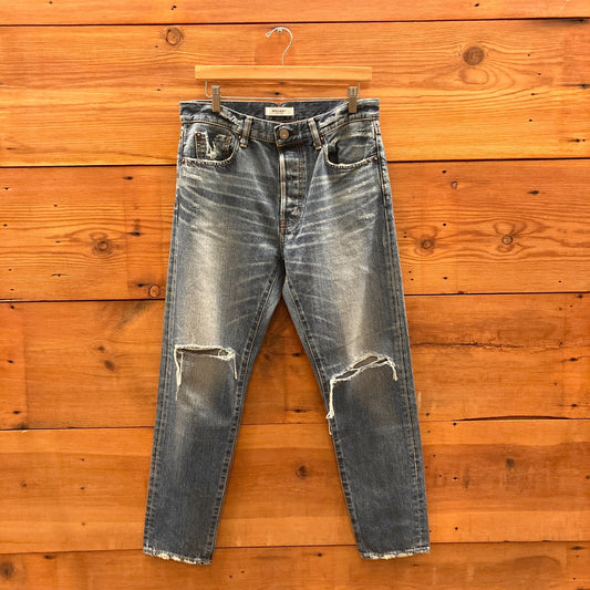 28 - Moussy Vintage Made in Japan Button Fly Ripped Knee Jeans 1120PK