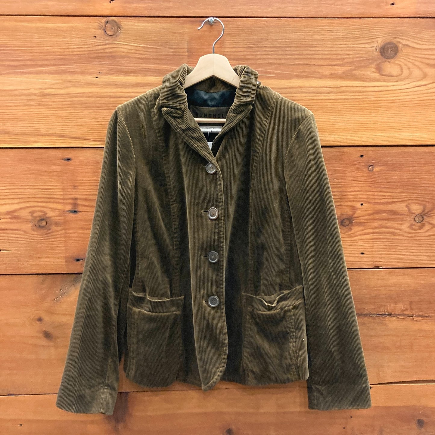 S - Rundholz Dip Dark Olive Green Corduroy Button Up Blazer Jacket 0121PK