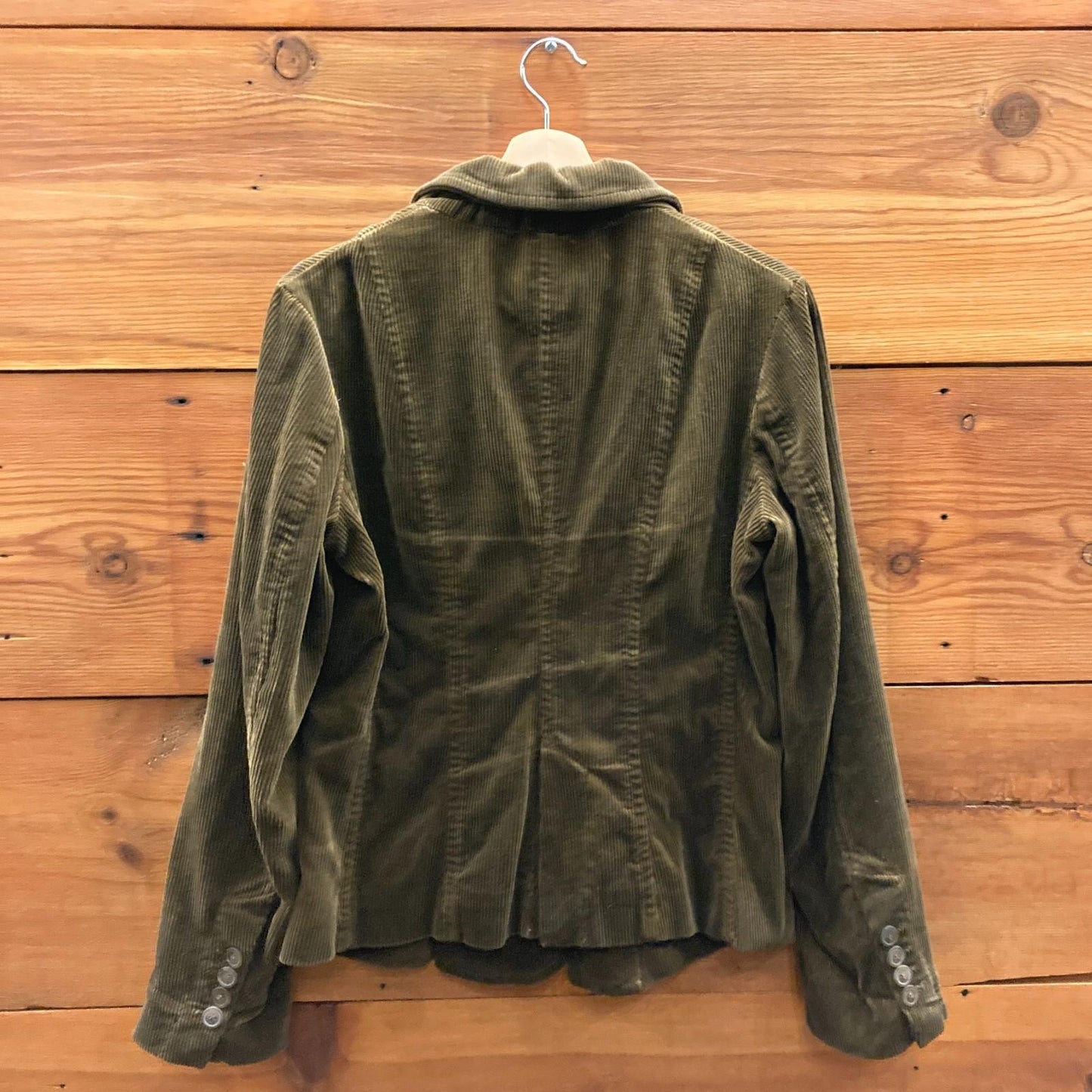 S - Rundholz Dip Dark Olive Green Corduroy Button Up Blazer Jacket 0121PK