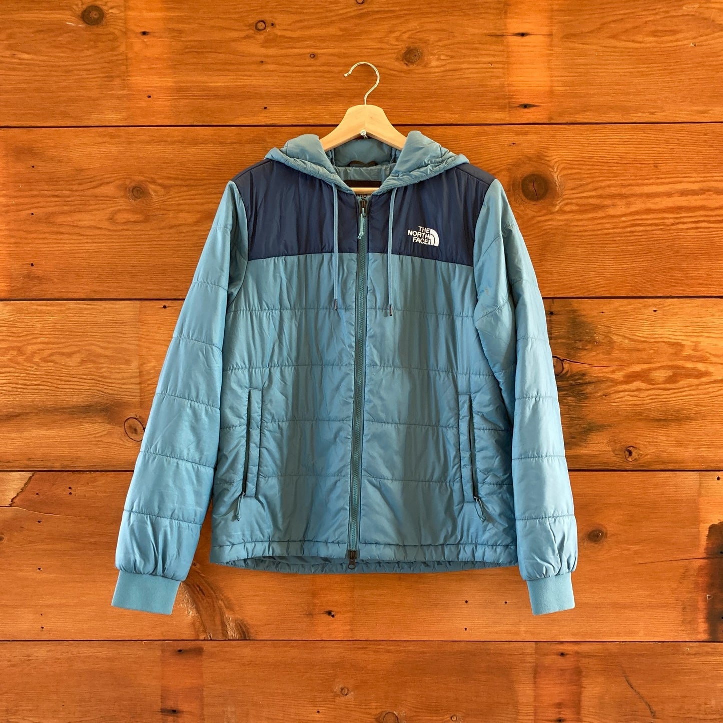 L - The North Face Blue Pardee Insulated Zip Front Hooded Womens Jacket 0205BS