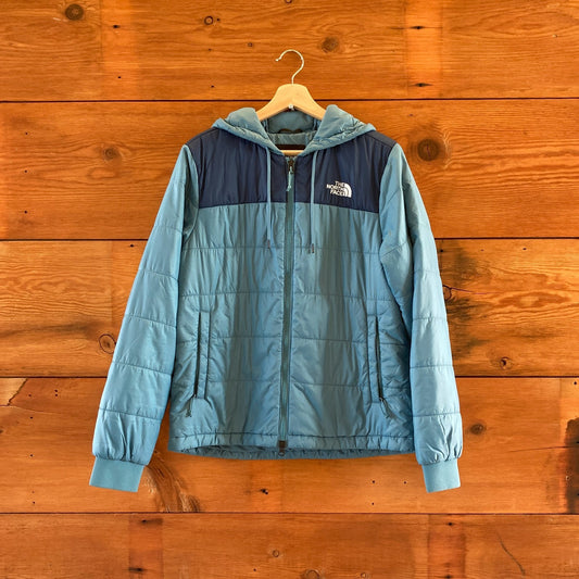 L - The North Face Blue Pardee Insulated Zip Front Hooded Womens Jacket 0205BS