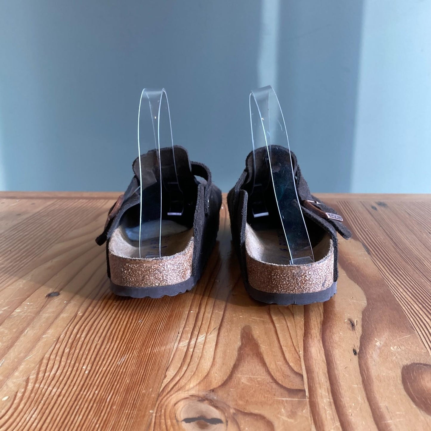 37 - Birkenstock Dark Brown Boston Clog Suede Leather Soft Footbed Shoes 0312IG