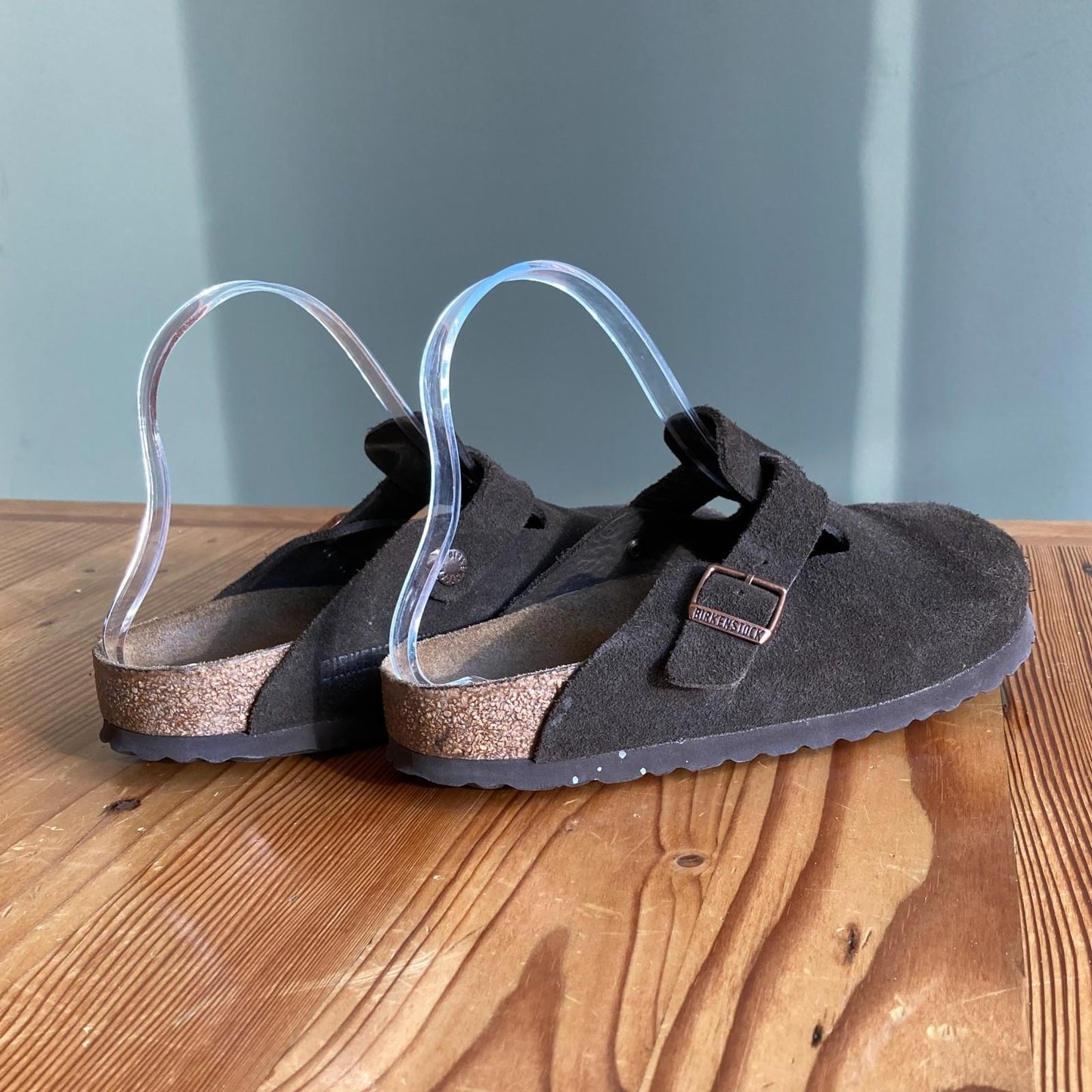 37 - Birkenstock Dark Brown Boston Clog Suede Leather Soft Footbed Shoes 0312IG