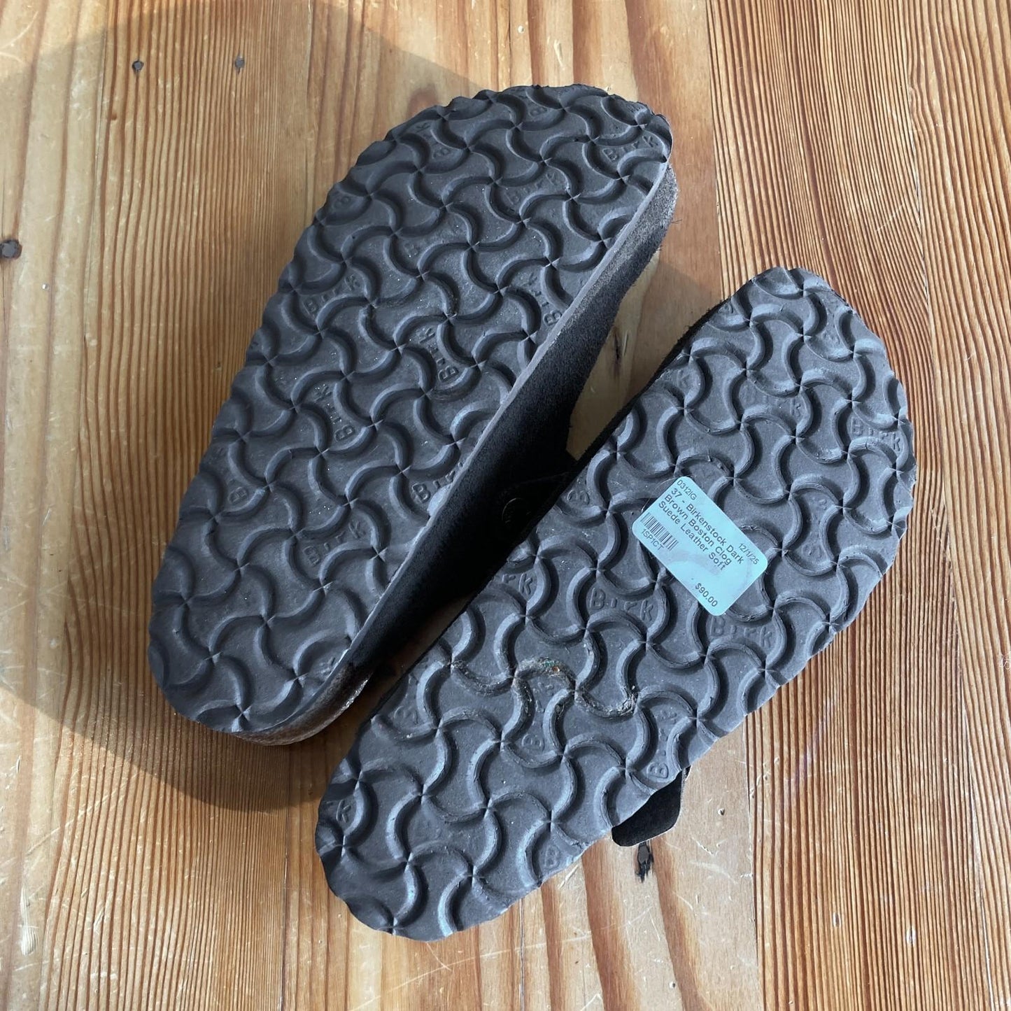 37 - Birkenstock Dark Brown Boston Clog Suede Leather Soft Footbed Shoes 0312IG