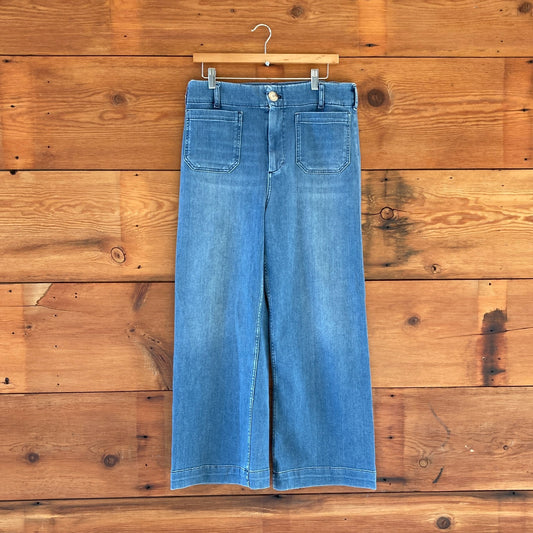 31T / 31 Tall - Maeve Anthropologie The Colette Cropped Wide Leg Jeans 1029ML