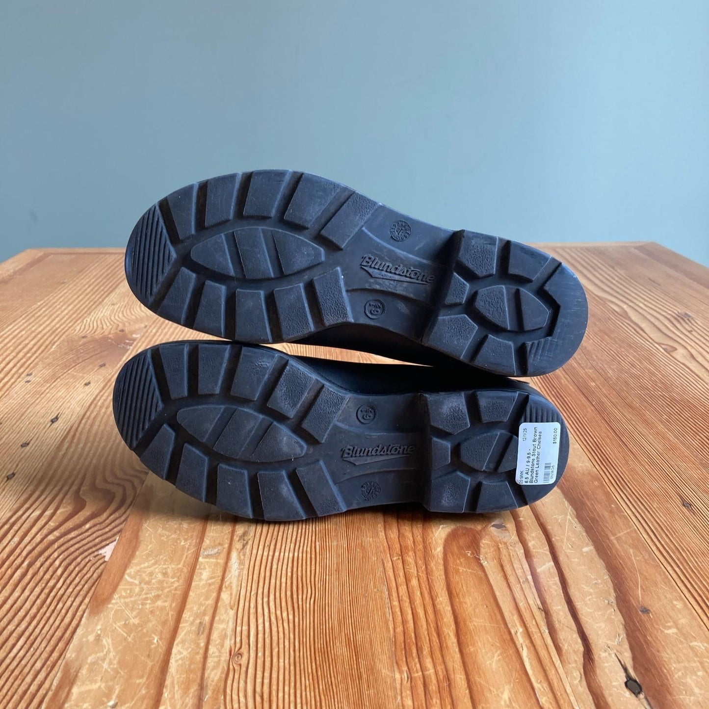 6.5 AU / 9-9.5 - Blundstone Stout Brown Green Leather Chelsea Ankle Boots 0519MK