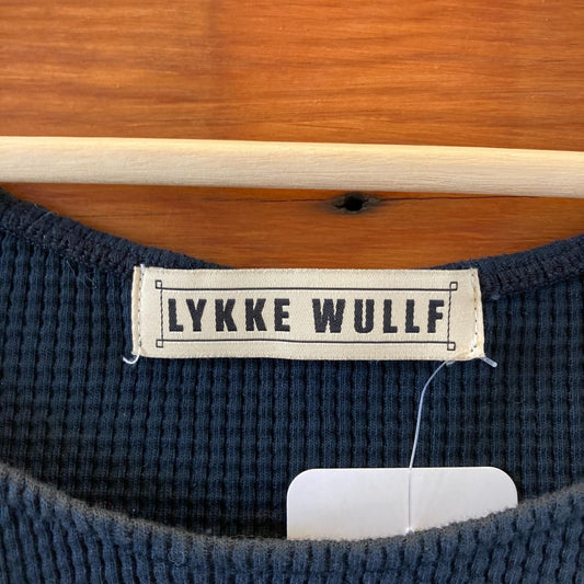 XS - Lykke Wullf Black Scoop Neck Long Sleeve Swan Thermal Shirt 0312IG