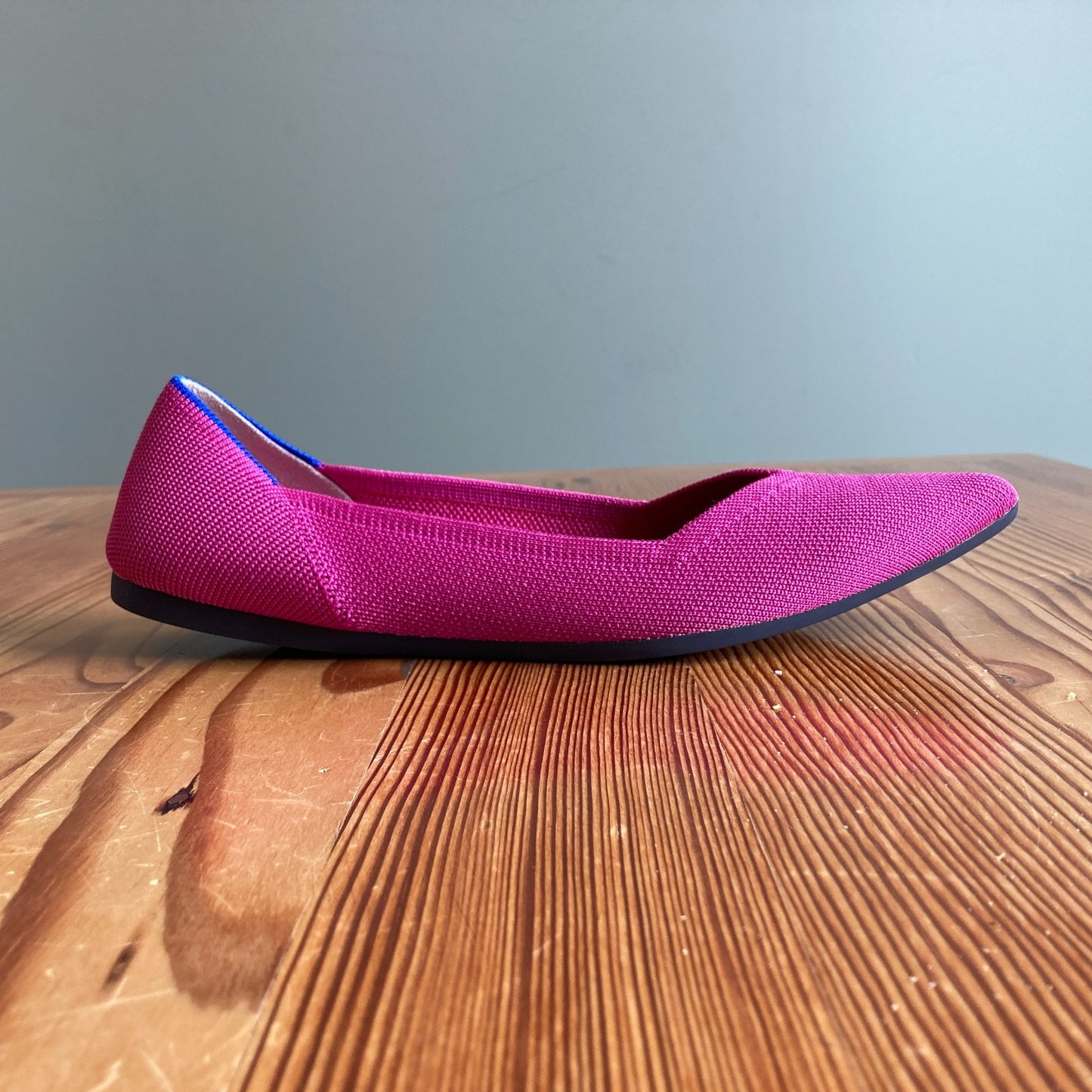 9 - Rothy's Dark Pink Pointed Toe Flats Slip On Knit Comfort Shoes 1209JS