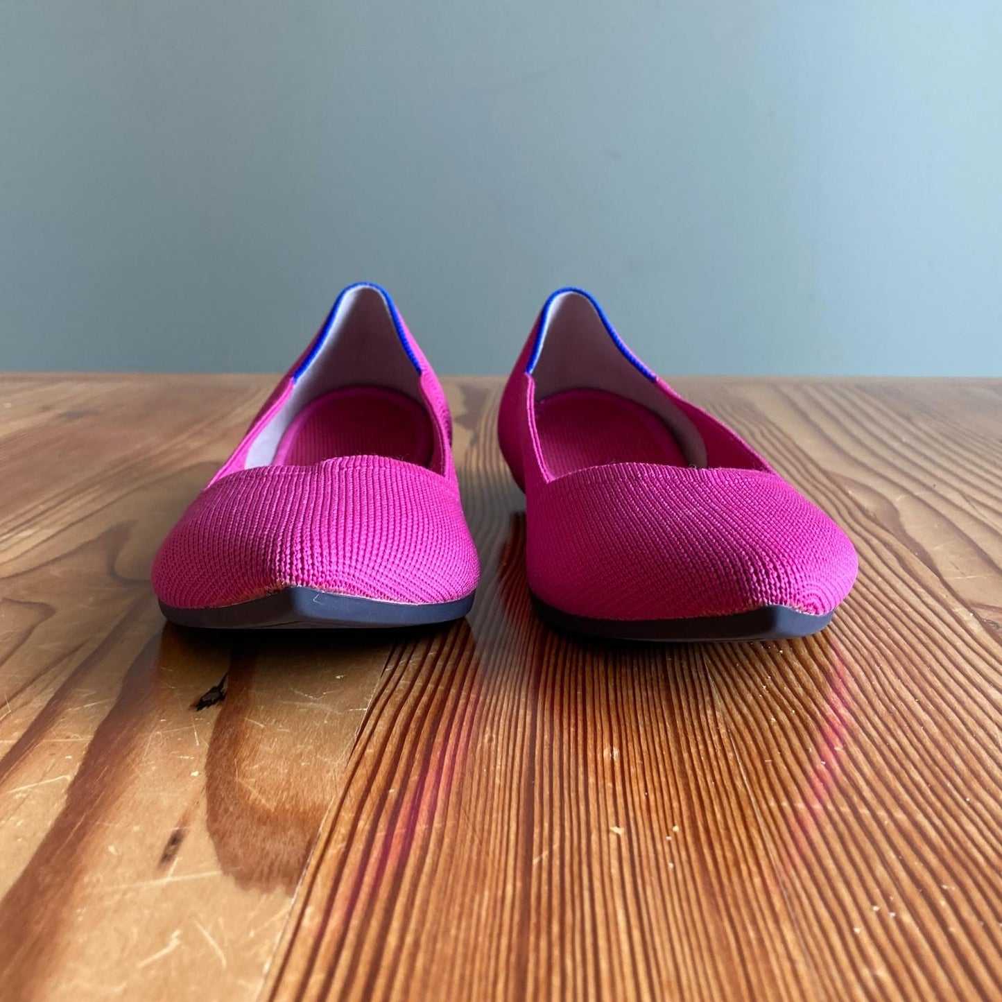 9 - Rothy's Dark Pink Pointed Toe Flats Slip On Knit Comfort Shoes 1209JS