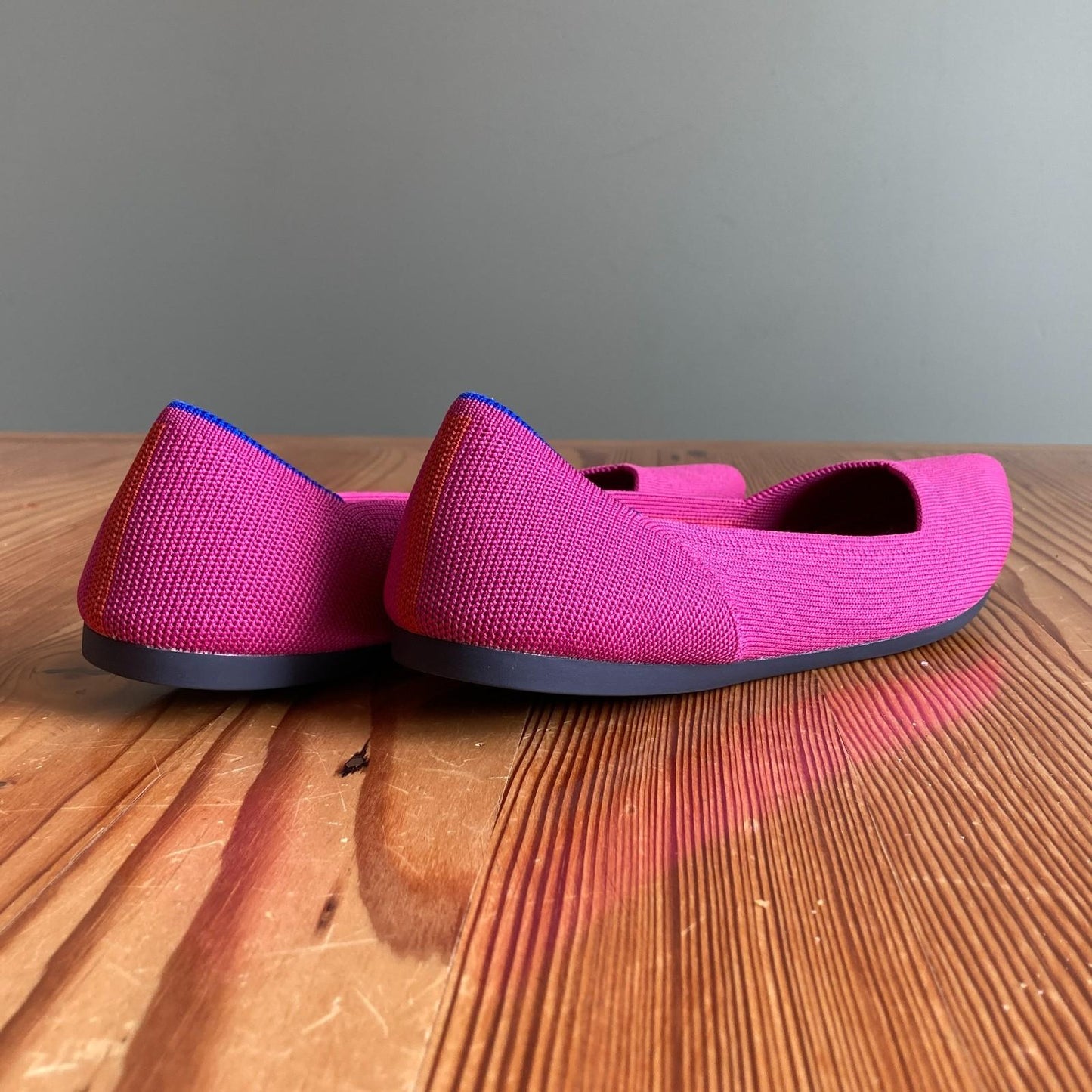 9 - Rothy's Dark Pink Pointed Toe Flats Slip On Knit Comfort Shoes 1209JS