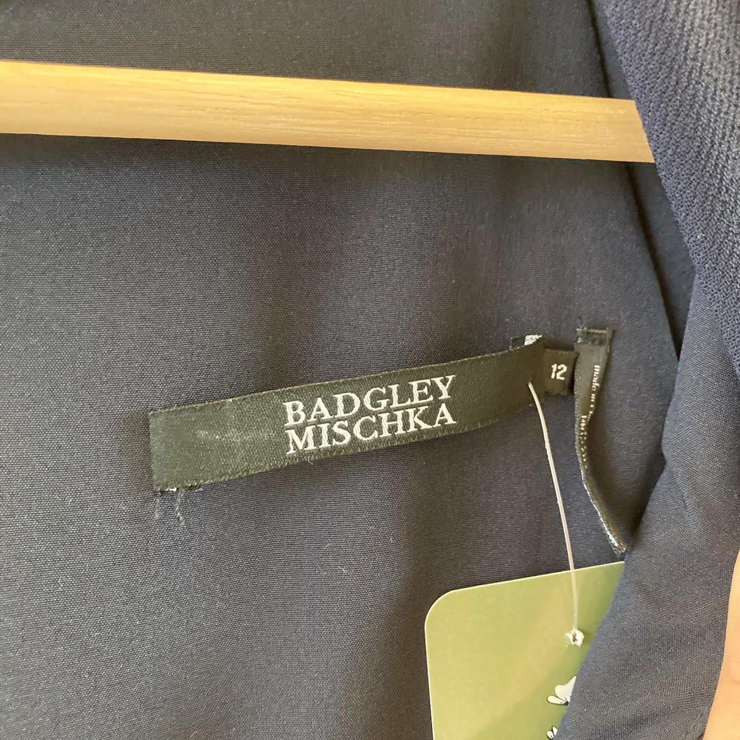 12 - Badgley Mischka $395 Navy Blue Cap Sleeve Tailored Dress NEW 1209SH