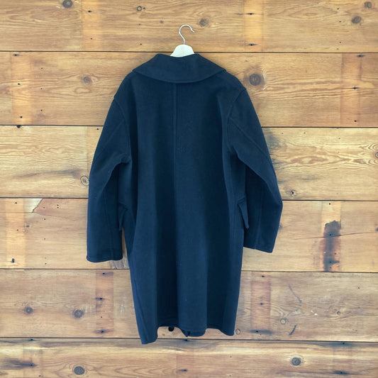 B / 6-8 US - Roucha Navy Wool Blend Longer Length Womens Jacket 1210BM