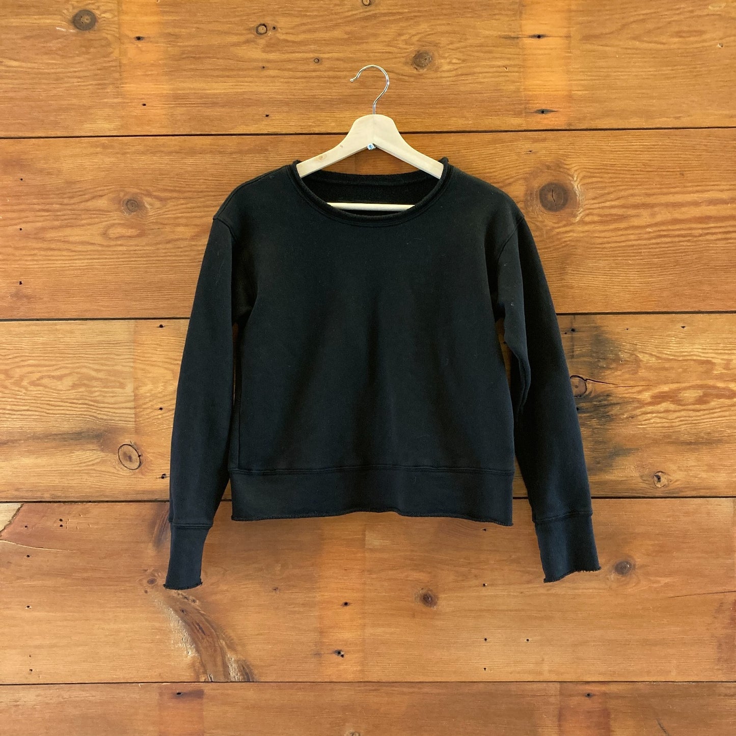 XS - Frank & Eileen Black Tee Lab Rolled Hem Pullover Sweatshirt 0813CP