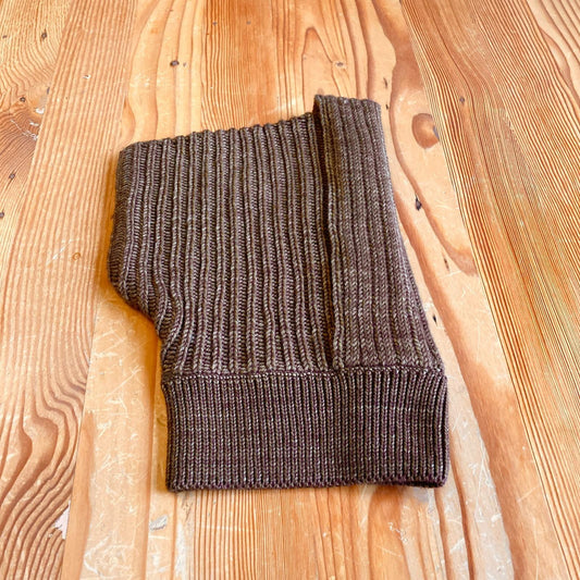 O/S - Misha & Puff Brown 100% Merino Wool Fisherman Hood 0312IG