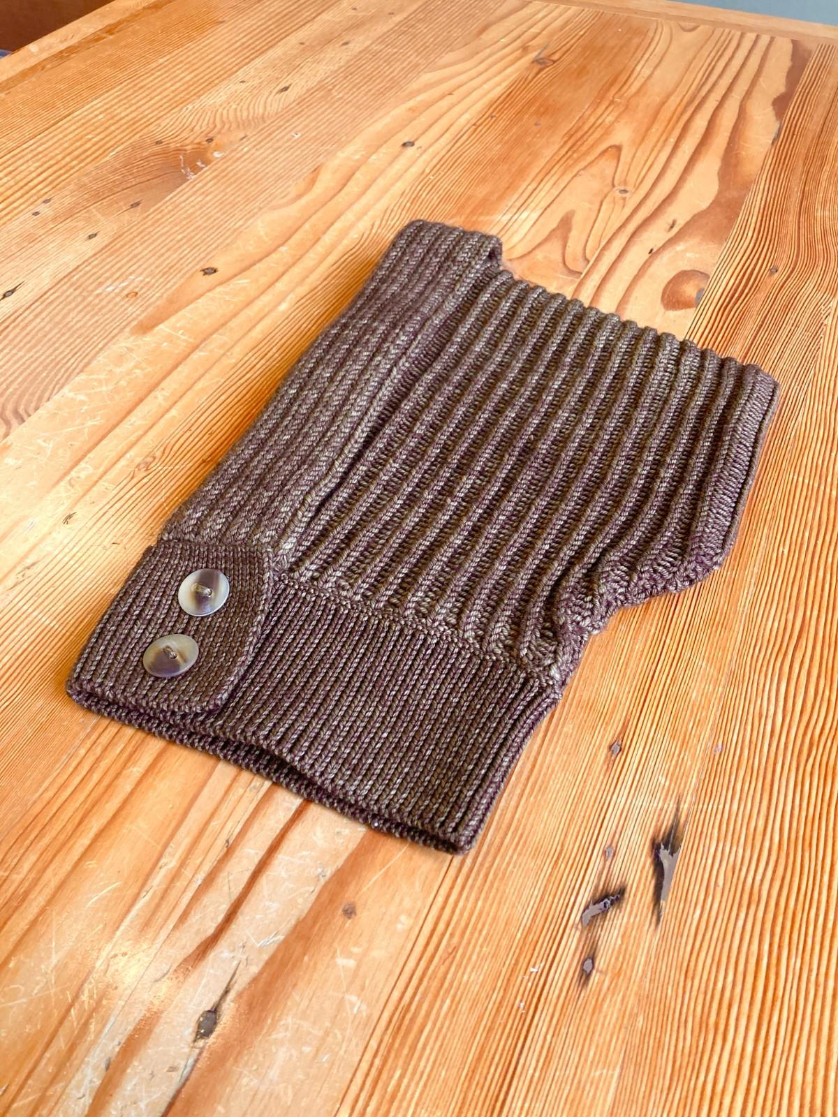 O/S - Misha & Puff Brown 100% Merino Wool Fisherman Hood 0312IG