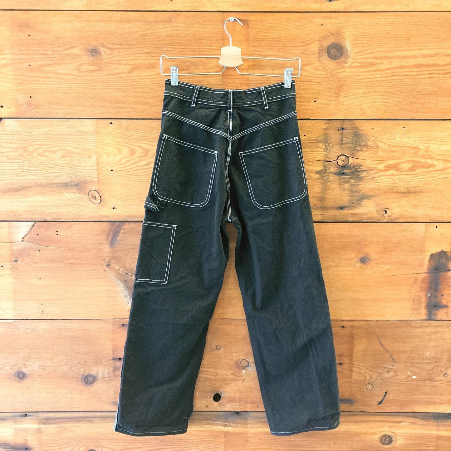 4 - Jesse Kamm Black Contrast Stitch Double Knee Carpenter Pants 0312IG