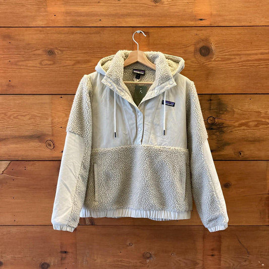 S - Patagonia Beige Hooded Pullover Retro X Shelled Jacket *pen mark 1030CM