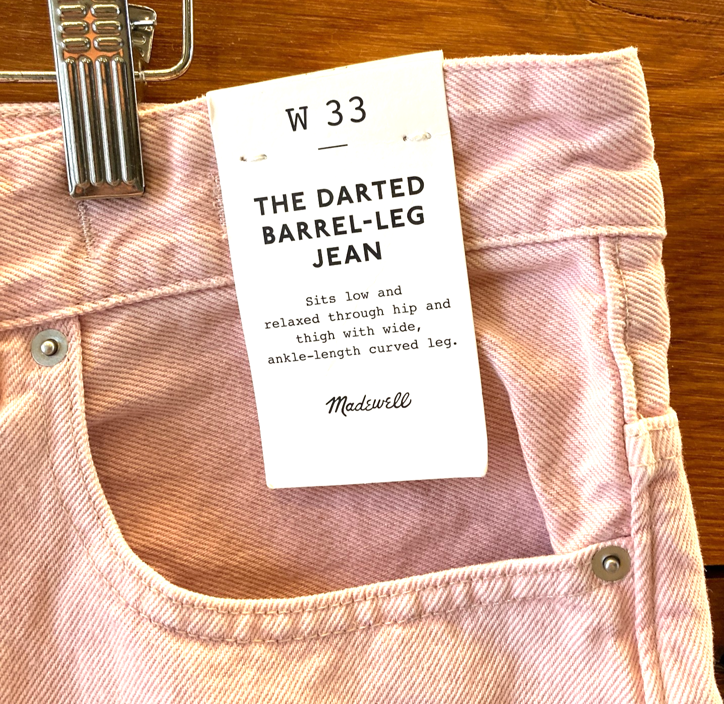 33 - Madewell Subtle Blossom Pink Darted Barrel Leg Jeans NEW 1206HP