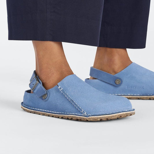 39/ 9- Birkenstock Elemental Blue Suede Lutry Convertible Clogs Shoes NEW 0425SV