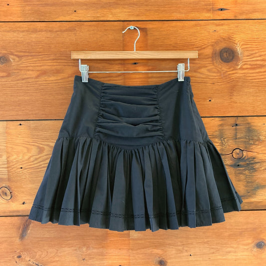 2 - Snidel $150 Black Ruched Pleated Hem Layered Mini Skirt NEW 0816TB