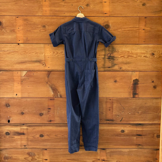 XXS - Alex Mill $178 Navy Blue Short Sleeve Standard Cotton Jumpsuit 0619SM