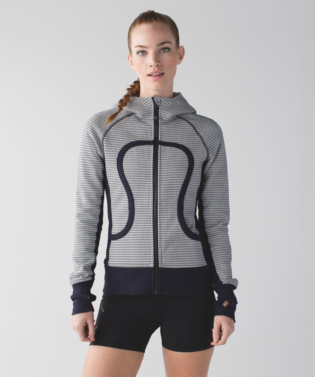 12 - Lululemon Navy Washi Weave Scuba II Rare 2015 Hoodie Sweatshirt 0521MD