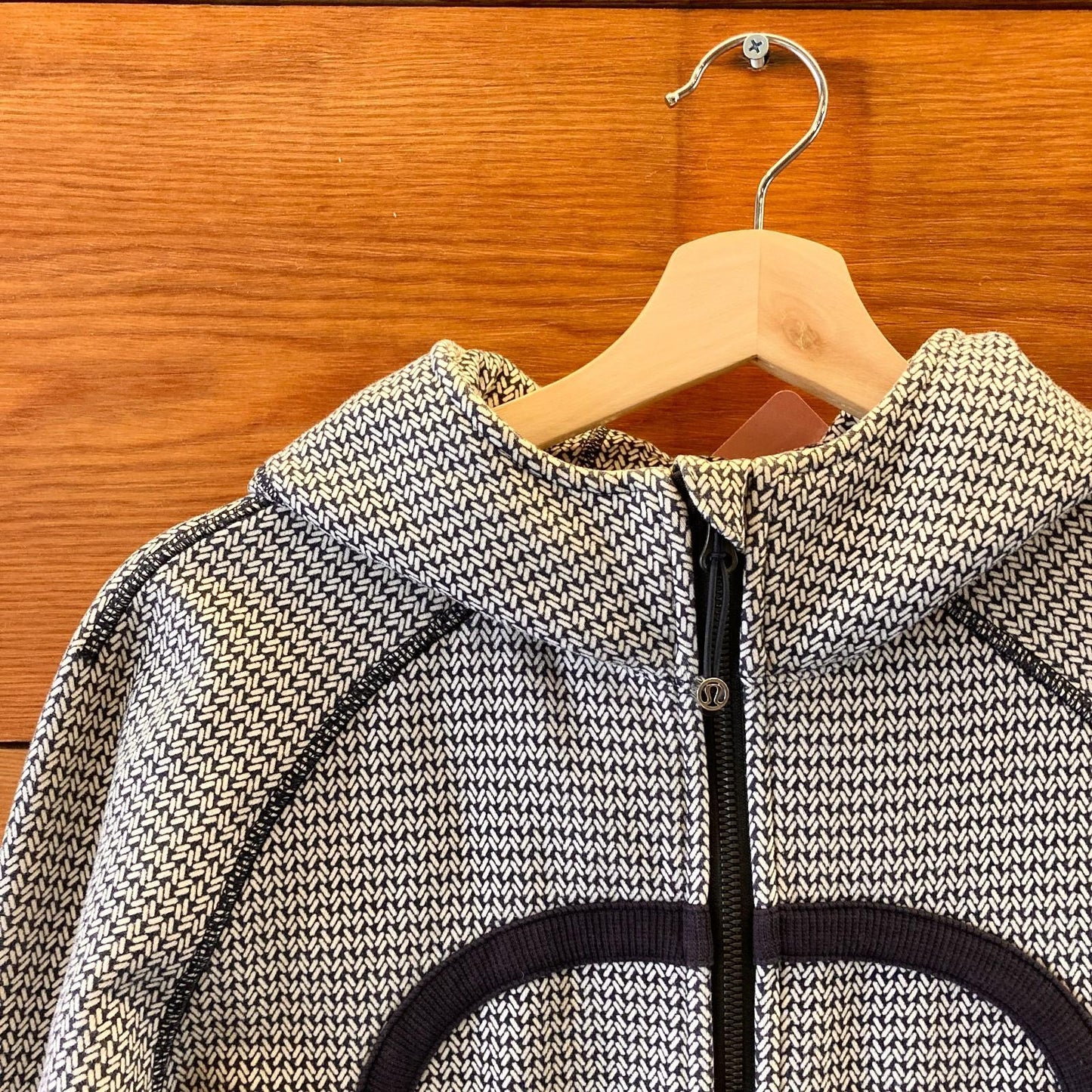 12 - Lululemon Navy Washi Weave Scuba II Rare 2015 Hoodie Sweatshirt 0521MD