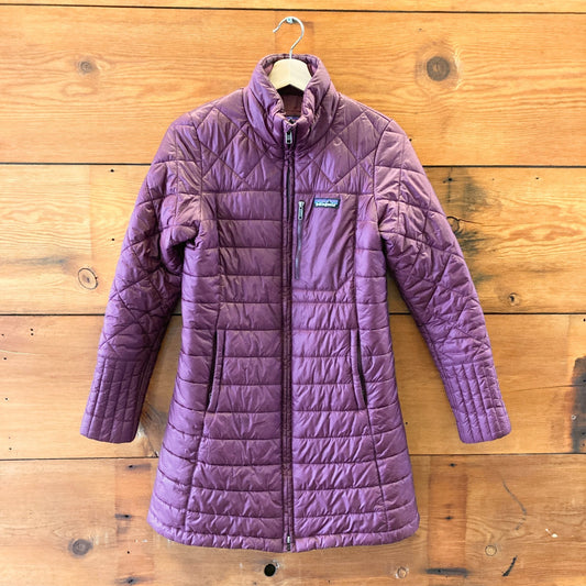 S - Patagonia Purple Adalie Lightweight Puffer Parka Womens Jacket 0619BL