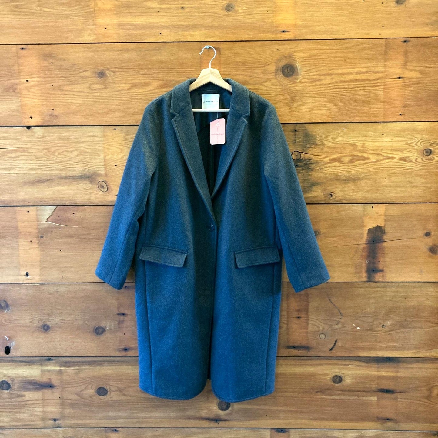 M - Everlane Dark Gray Classic Wool Topcoat Women's Coat Jacket 0815CJ