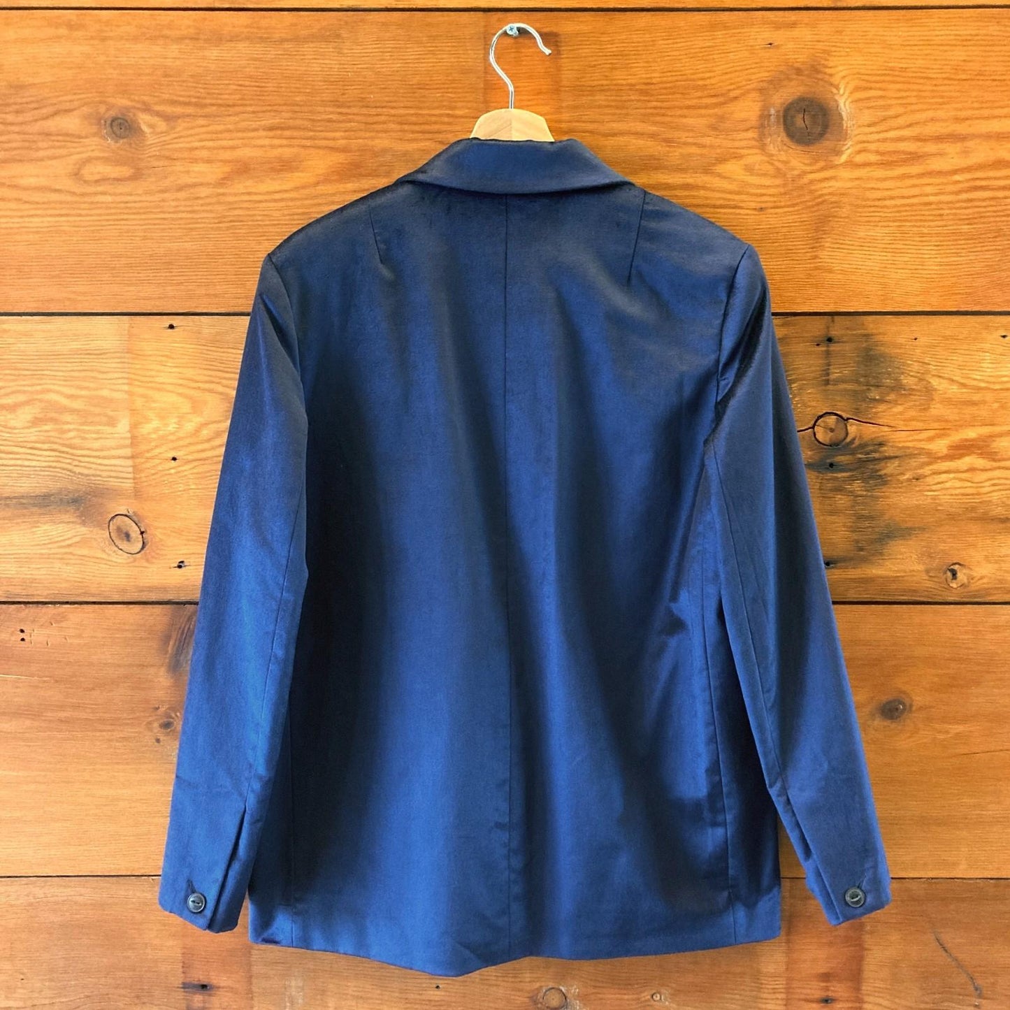 L - Rag & Bone Blue Velvet Single Button Blazer Oversized Jacket 0222MF