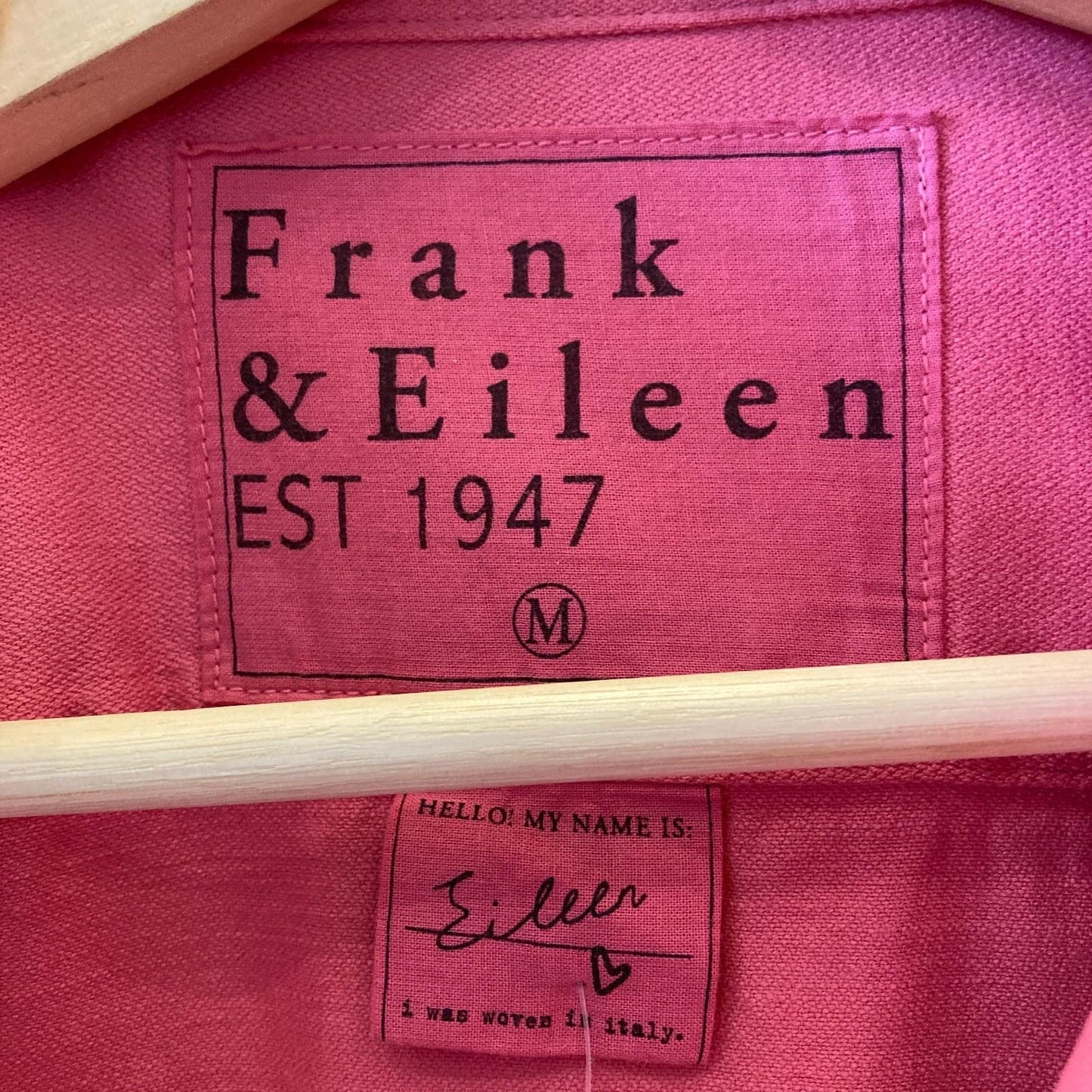 M - Frank & Eileen Pink Long Sleeve Button Front 'Eileen' Shirt Top 0222MF