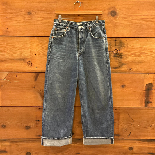 26 - Citizens of Humanity $475 Blue Button Fly Baggy Ayla Wide Leg Jeans 0915CM
