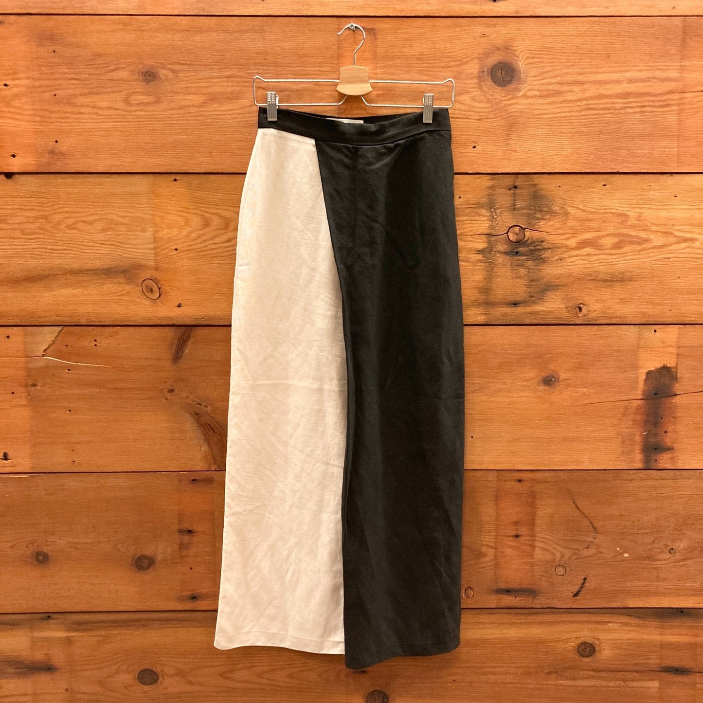 4 - Mara Hoffman $295 Black & Cream Unita Wide Cropped Leg Pants 0605MH