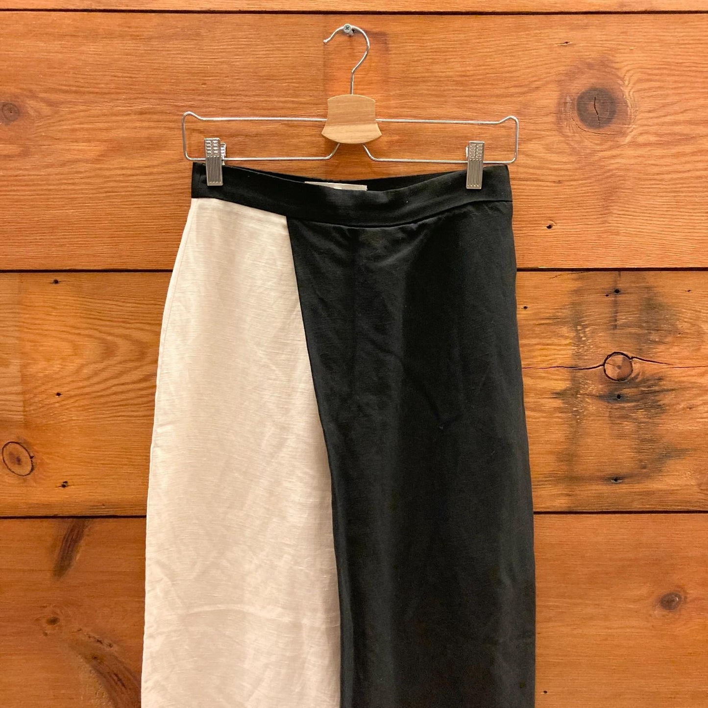 4 - Mara Hoffman $295 Black & Cream Unita Wide Cropped Leg Pants 0605MH