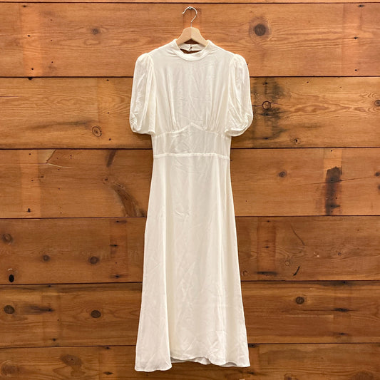 4 - Reformation Ivory NEW Low Back Short Sleeve DUSK Dress 0306EM