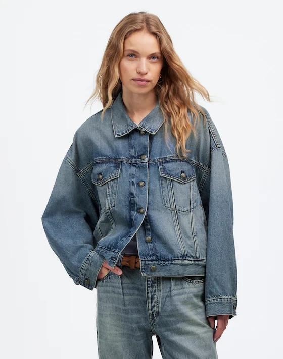M - Madewell $148 Billings Relaxed Crop Jean Trucker Jacket *sold out 0105MR