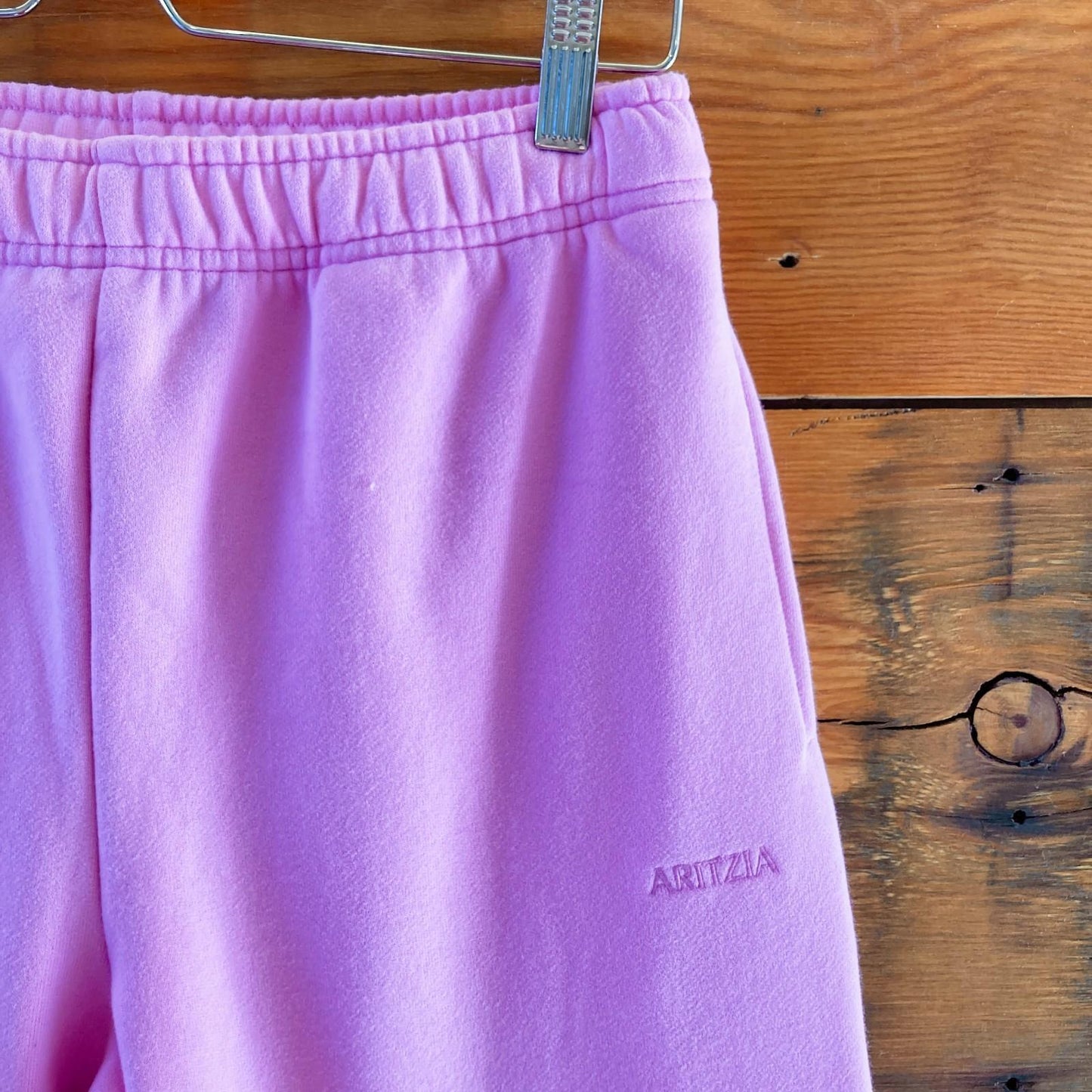 S - Aritzia $88 Cozy Pink Super Soft Hidden Drawstring Sweatpants NEW 0703SC