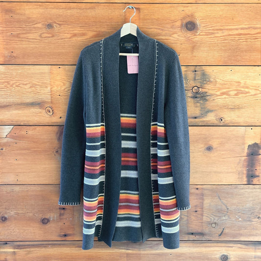 M - Pendleton Striped National Parks Wool Cotton Blend Cardigan Sweater 1001PP