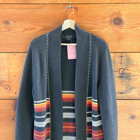 M - Pendleton Striped National Parks Wool Cotton Blend Cardigan Sweater 1001PP
