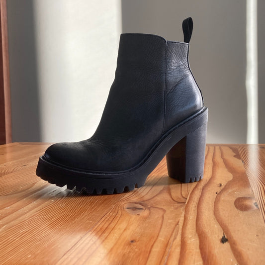 7 - Dr. Martens Black Leather Magdalena Heeled Ankle Boots 0725BV