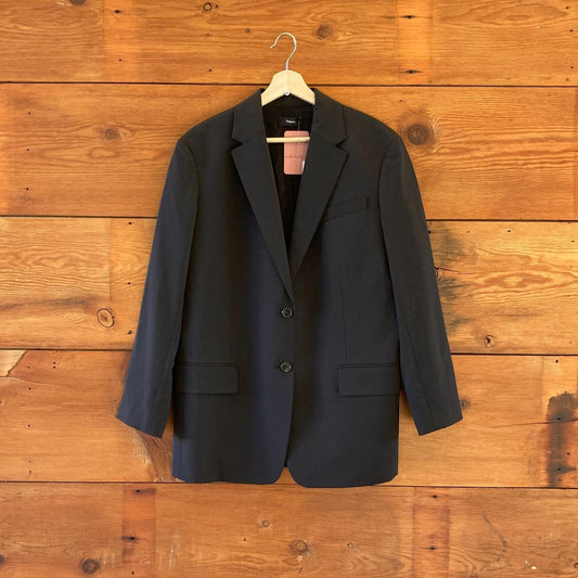 S Petite - Theory Black NEW $575 Tailor Oversized Womens Blazer Jacket 1011SC